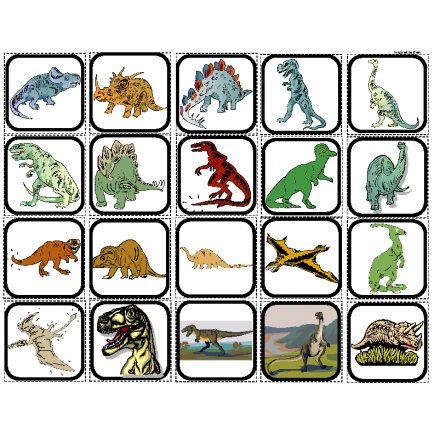 Dinosaurs Picture Matching/Flashcards/Memory Game for Autism